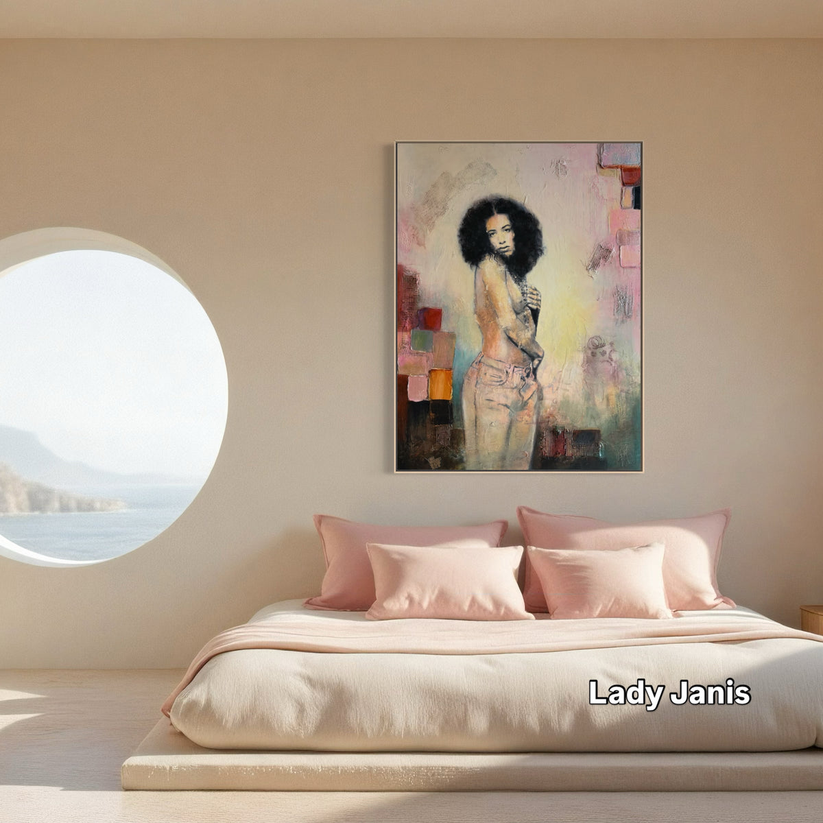 Lady Janis , title : I have absolutely no desire to fit in , 48"x36"