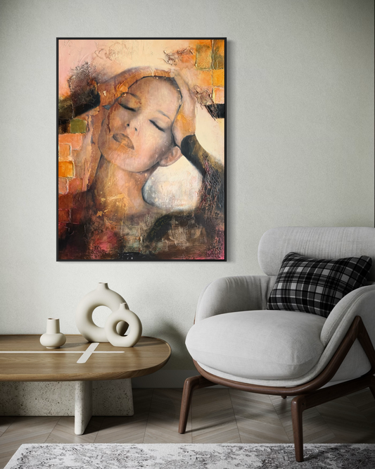 Lady Nora , title : Letting go, you are in a state of calm , 48"x36"