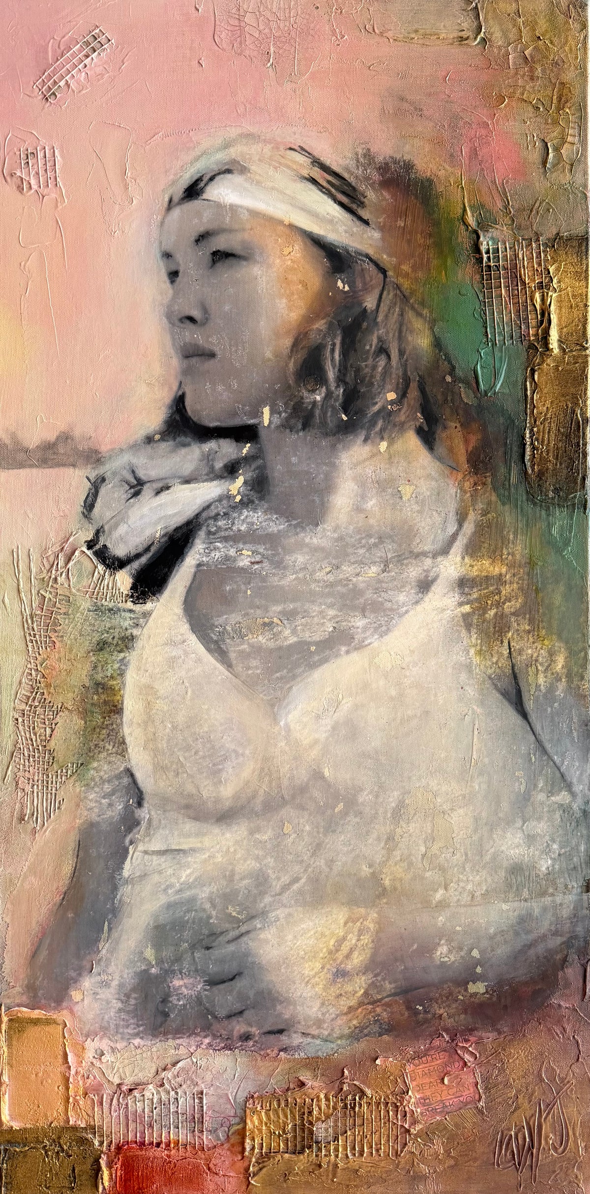 Lady Alice II , title : You're a diamond  ,dear. They can't break you. 36"x18"
