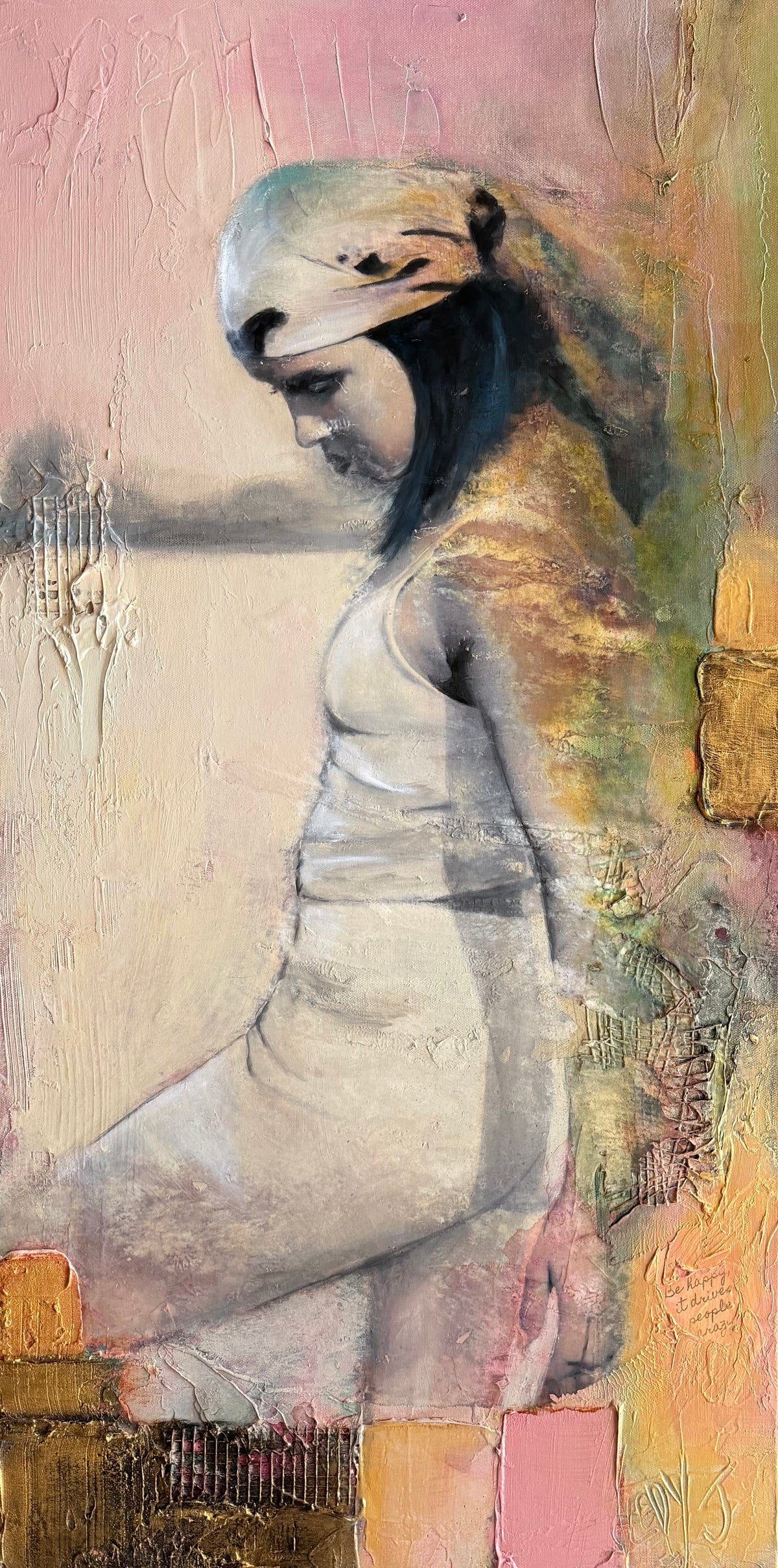 Lady Alice I , title : Be happy it drives people crazy 36"x18"