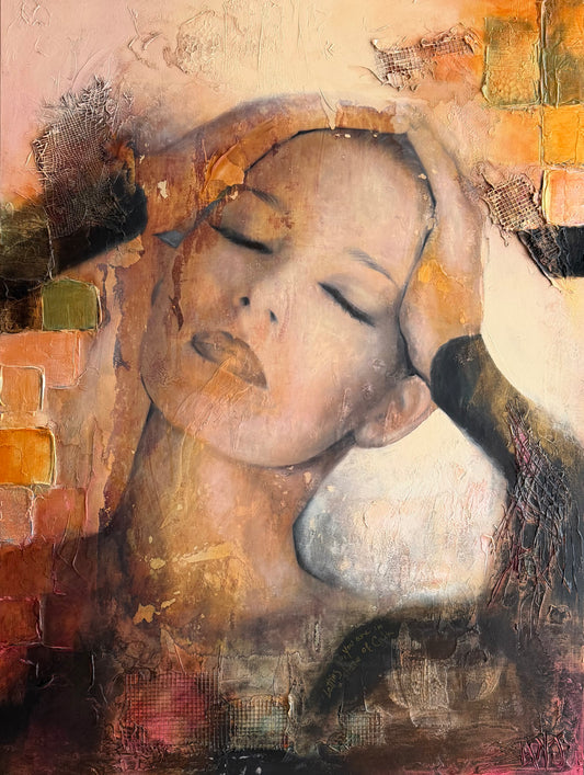 Lady Nora , title : Letting go, you are in a state of calm , 48"x36"