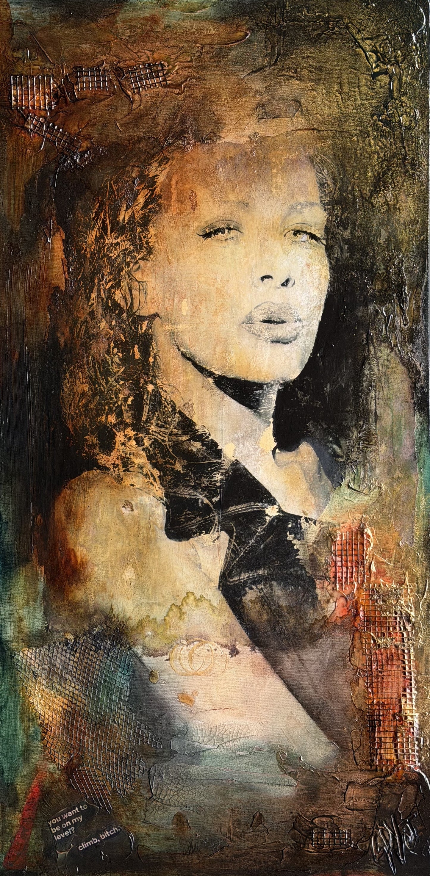 Lady Roxy - You want to be at my level ? Climb bitch. 40"x20"